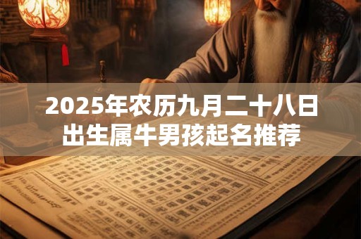 2025年农历九月二十八日出生属牛男孩起名推荐