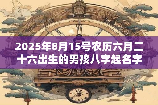2025年8月15号农历六月二十六出生的男孩八字起名字