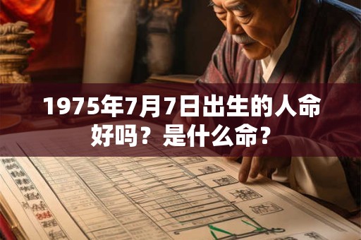 1975年7月7日出生的人命好吗？是什么命？