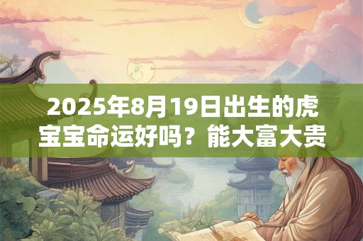 2025年8月19日出生的虎宝宝命运好吗？能大富大贵吗？