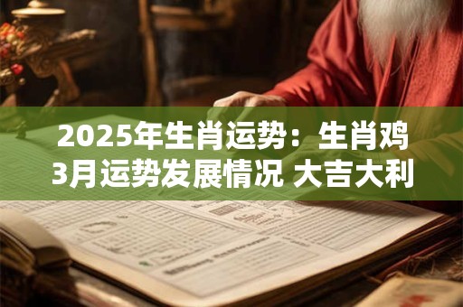 2025年生肖运势：生肖鸡3月运势发展情况 大吉大利万事顺遂