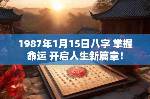1987年1月15日八字 掌握命运 开启人生新篇章！