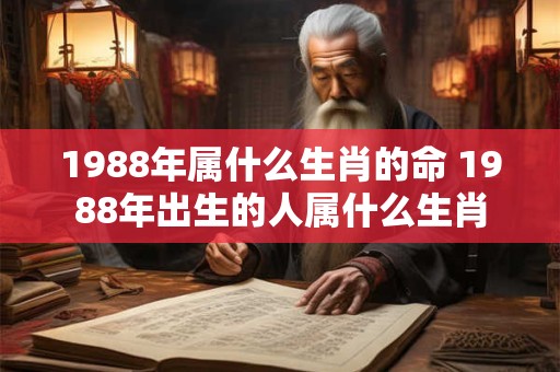 1988年属什么生肖的命 1988年出生的人属什么生肖