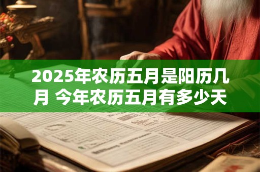 2025年农历五月是阳历几月 今年农历五月有多少天