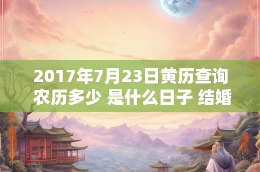 2017年7月23日黄历查询 农历多少 是什么日子 结婚吉时 2017年7月23日黄历查询 农历多少 是什么日子 结婚吉时