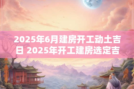 2025年6月建房开工动土吉日 2025年开工建房选定吉日是哪一天 2025年6月建房开工动土吉日 2025年开工建房选定吉日是哪一天