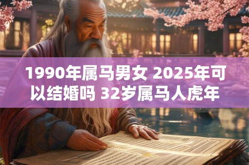 1990年属马男女 2025年可以结婚吗 32岁属马人虎年结婚要注意什么