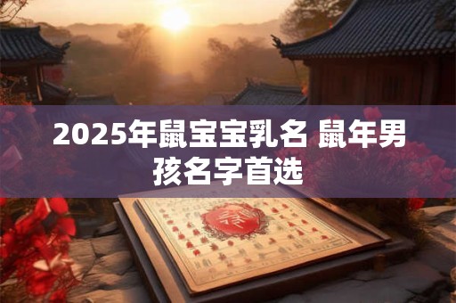 2025年鼠宝宝乳名 鼠年男孩名字首选