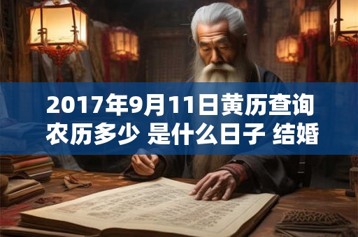 2017年9月11日黄历查询 农历多少 是什么日子 结婚吉时