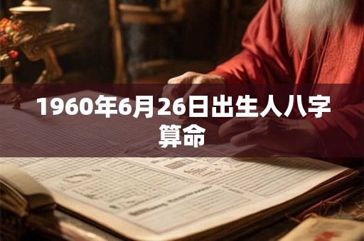 1960年6月26日出生人八字算命