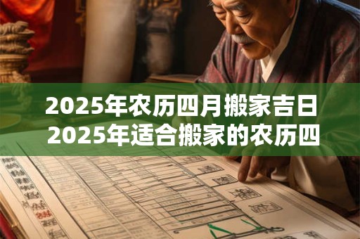 2025年农历四月搬家吉日 2025年适合搬家的农历四月几日