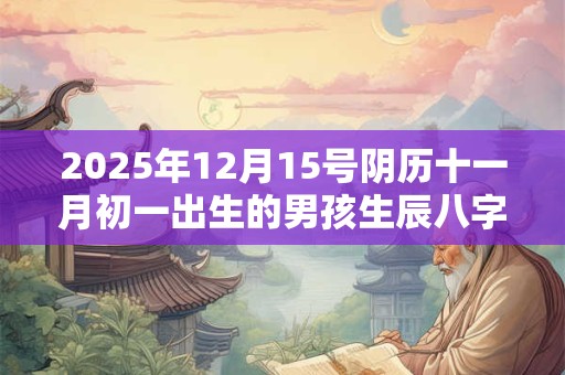 2025年12月15号阴历十一月初一出生的男孩生辰八字起名