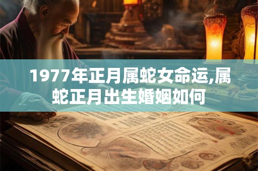 1977年正月属蛇女命运,属蛇正月出生婚姻如何