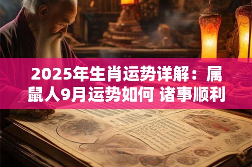 2025年生肖运势详解：属鼠人9月运势如何 诸事顺利大吉大利