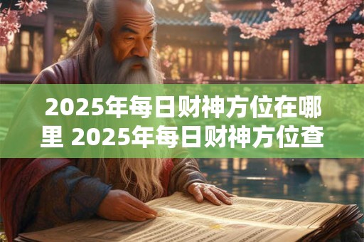2025年每日财神方位在哪里 2025年每日财神方位查询表 2025年每日财神方位在哪里 2025年每日财神方位查询表