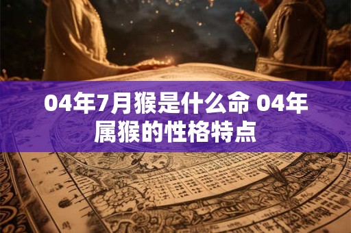 04年7月猴是什么命 04年属猴的性格特点