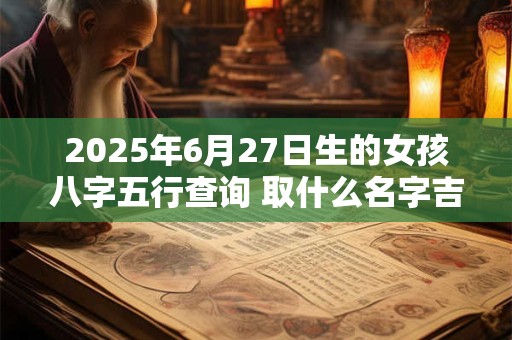 2025年6月27日生的女孩八字五行查询 取什么名字吉利
