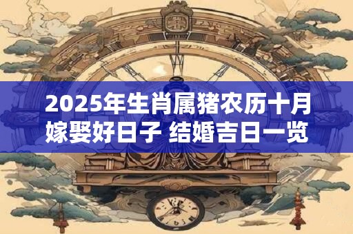 2025年生肖属猪农历十月嫁娶好日子 结婚吉日一览表