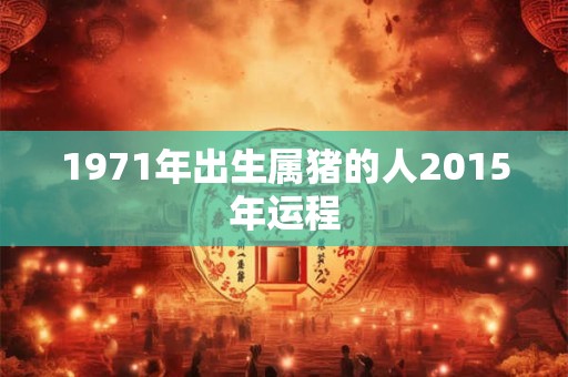 1971年出生属猪的人2015年运程 1971年出生属猪的人2015年运程
