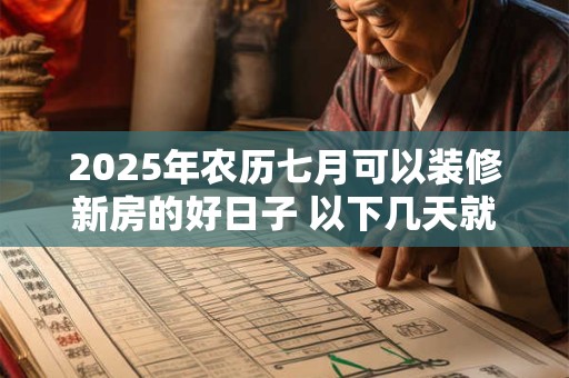 2025年农历七月可以装修新房的好日子 以下几天就不错