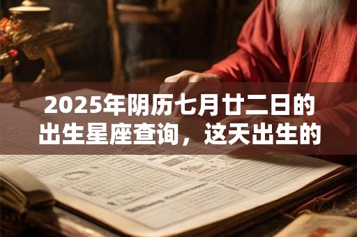 2026年阴历七月廿二日的出生星座查询,这天出生的名人有哪些? 2026年阴历七月廿二日的出生星座查询,这天出生的名人有哪些?