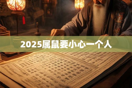2025属鼠要小心一个人 2025属鼠要小心一个人