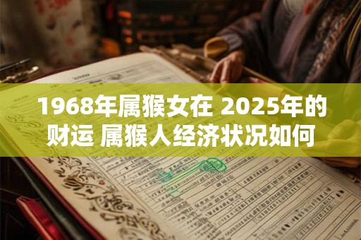 1968年属猴女在 2025年的财运 属猴人经济状况如何