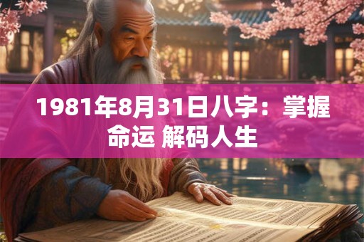 1981年8月31日八字：掌握命运 解码人生