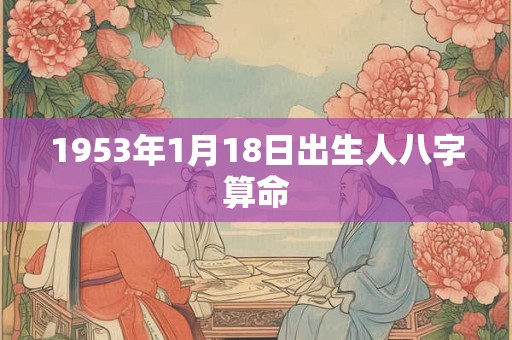 1953年1月18日出生人八字算命 1953年1月18日出生人八字算命