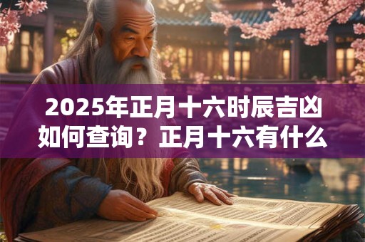 2026年正月十六时辰吉凶如何查询？正月十六有什么风俗？