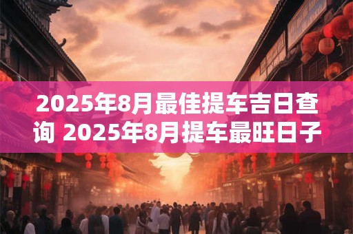2025年8月最佳提车吉日查询 2025年8月提车最旺日子