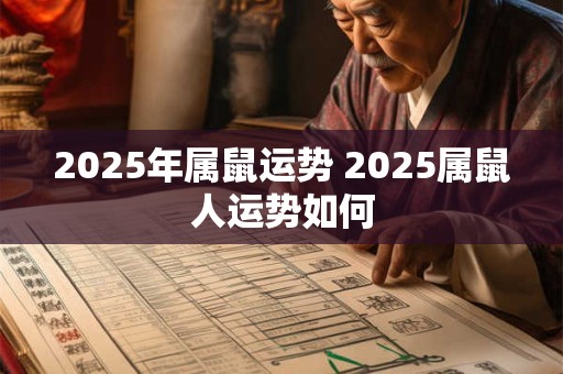 2025年属鼠运势 2025属鼠人运势如何