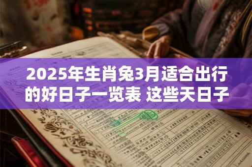 2026年生肖兔3月适合出行的好日子一览表 这些天日子不错