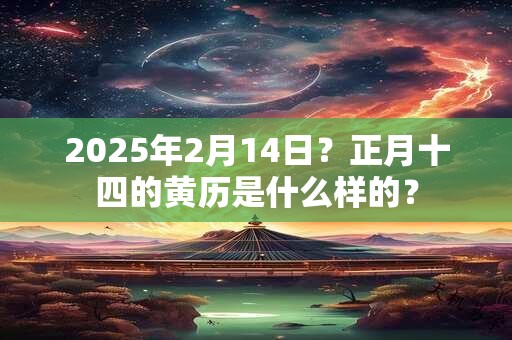 2025年2月14日?正月十四的黄历是什么样的? 2025年2月14日?正月十四的黄历是什么样的?