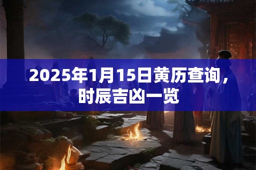 2026年1月15日黄历查询，时辰吉凶一览