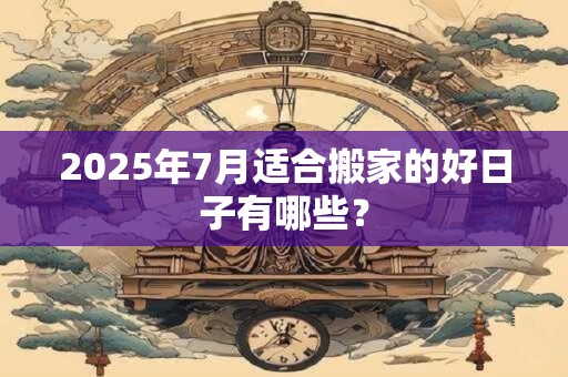 2025年7月适合搬家的好日子有哪些? 2025年7月适合搬家的好日子有哪些?
