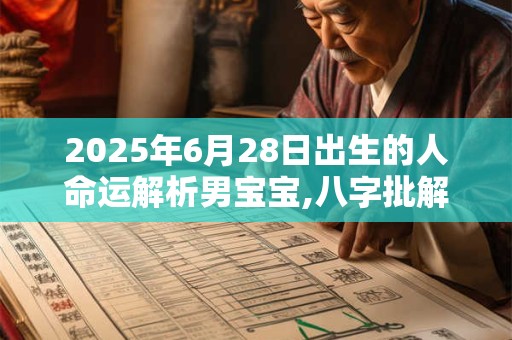 2025年6月28日出生的人命运解析男宝宝,八字批解