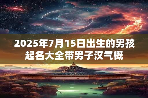 2025年7月15日出生的男孩起名大全带男子汉气概