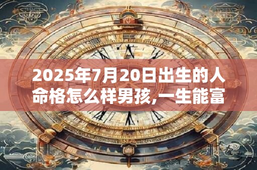 2026年7月20日出生的人命格怎么样男孩,一生能富贵吗 2026年7月20日出生的人命格怎么样男孩,一生能富贵吗