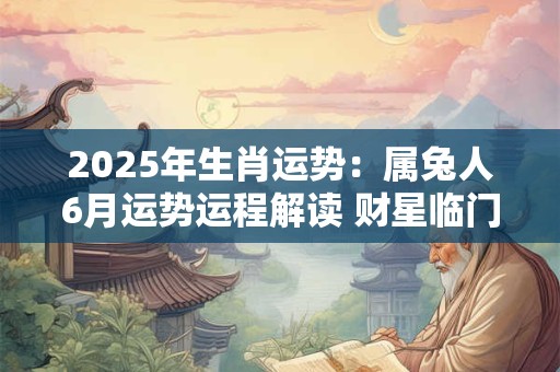 2025年生肖运势：属兔人6月运势运程解读 财星临门注意身体