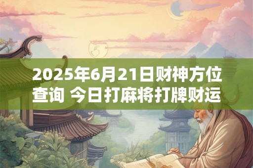 2025年6月21日财神方位查询 今日打麻将打牌财运方位 2025年6月21日财神方位查询 今日打麻将打牌财运方位