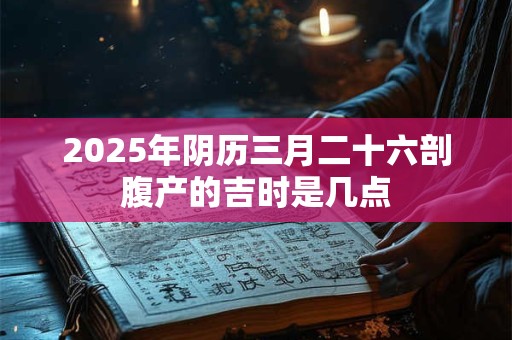 2025年阴历三月二十六剖腹产的吉时是几点