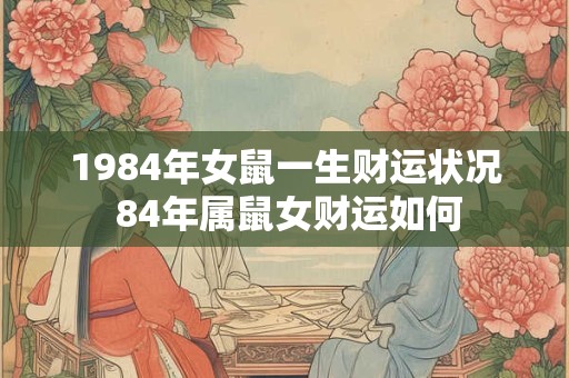 1984年女鼠一生财运状况 84年属鼠女财运如何