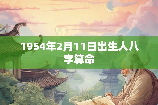 1954年2月11日出生人八字算命