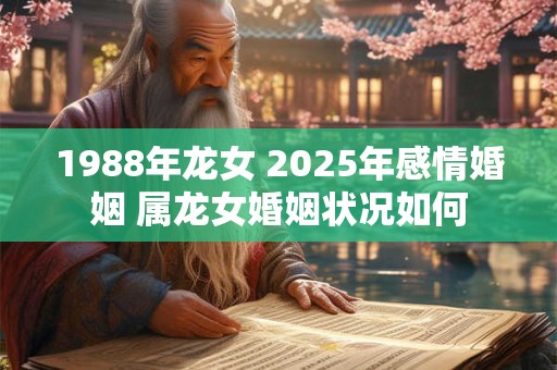 1988年龙女 2025年感情婚姻 属龙女婚姻状况如何