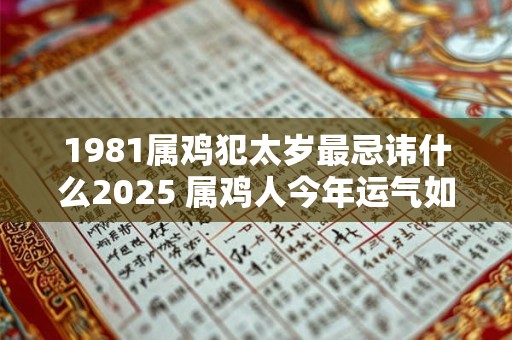 1981属鸡犯太岁最忌讳什么2025 属鸡人今年运气如何