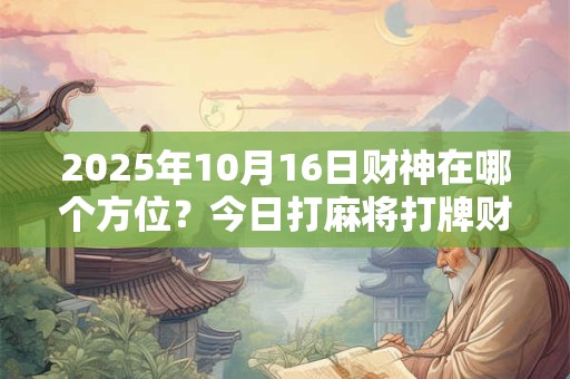 2025年10月16日财神在哪个方位？今日打麻将打牌财运方位