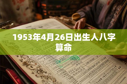 1953年4月26日出生人八字算命