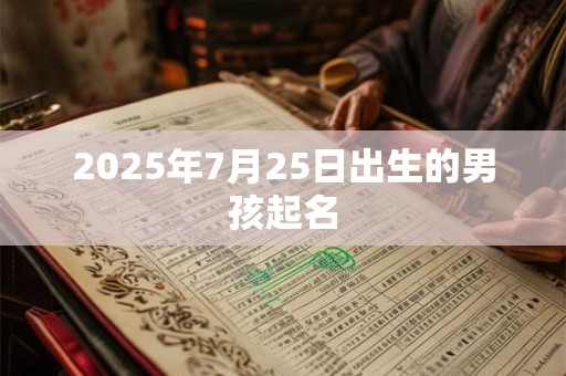 2025年7月25日出生的男孩起名 2025年7月25日出生的男孩起名