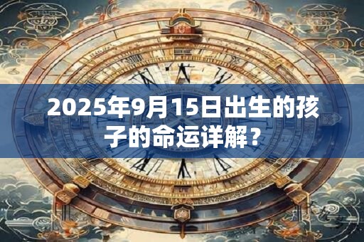 2025年9月15日出生的孩子的命运详解？